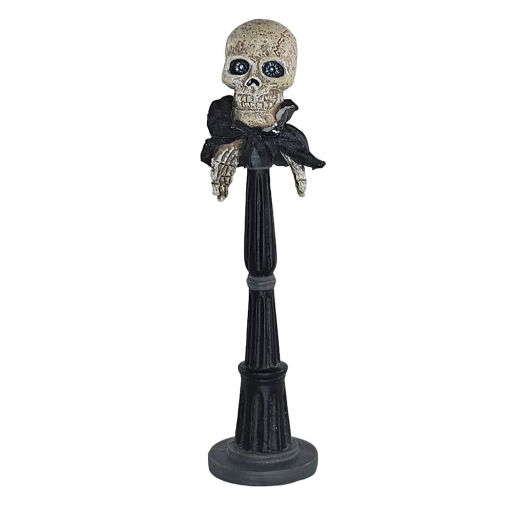 O'Well Halloween Village Town Spooky Skeleton Light Post Lamp Figure *Chip*